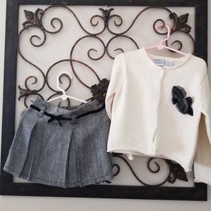 Black and Cream skirt/ sweater